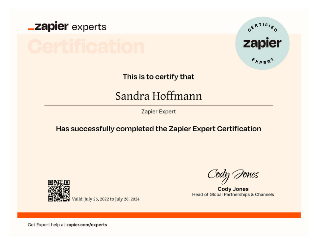 Zapier Expert Certification